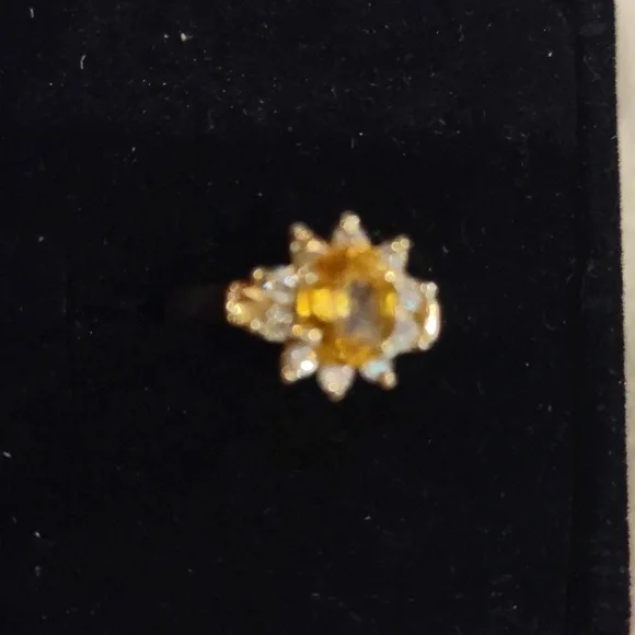 Yellow Sapphire, Natural Diamond Ring Set In 14kt Yellow Gold - Picture 11 of 11